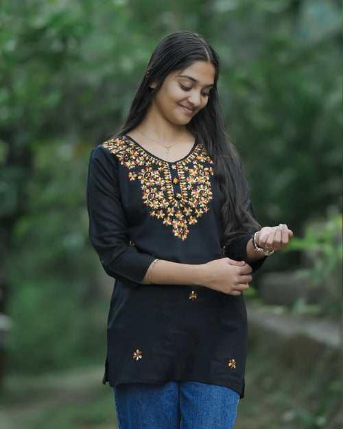 Chikankari Short Kurti